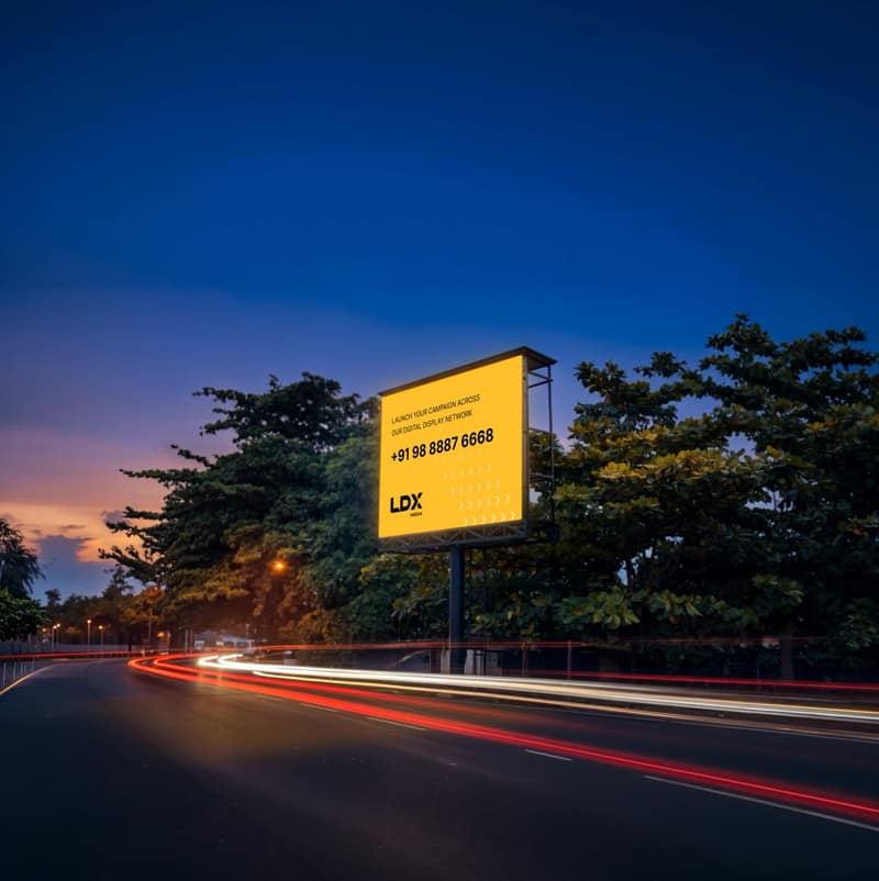 Billboard creative at night